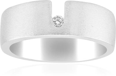 Cavill - 925 Sterling Zilver Ring - I1 G Diamant 0 03 ct - Rhodiumlaag - Moderne Elegante Ronde Briljant - Tijdloze Damesring