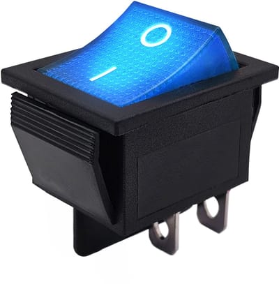 ProRide Wipschakelaar ON-OFF KCD4-202 - 2 Polig - 250V/16A - 30x22mm - Blauw met controlelampje