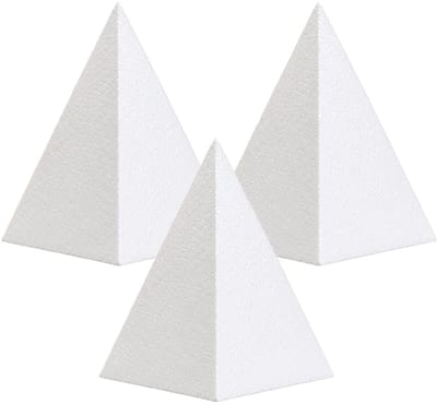 Piepschuim vormen - piramide - 2x - H20 x D11 cm - styropor hobby / DIY vorm - basis knutselfiguren