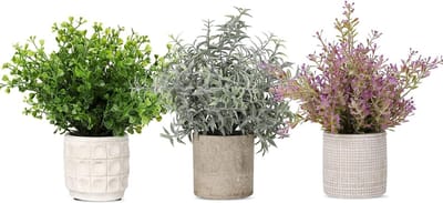Kunstplant, 3-delige miniplanten, kunstpotset, kunstmatige groene zevenlaagse grasplanten Plastic kruidentopiary struiken voor thuisbureau
