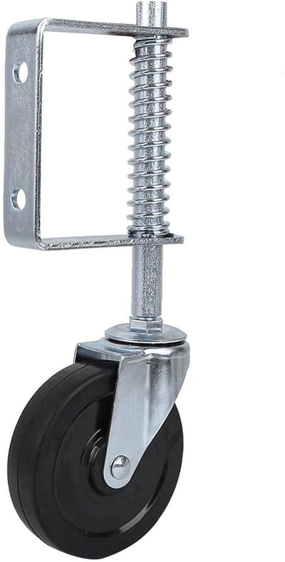 Dailygoods- Poortwielen 50 kg Draagvermogen - Rubber/Metaal - 100 mm Diameter - Schokbestendig - Hoogwaardige Kwaliteit - Veermechanisme - Deurenwielen