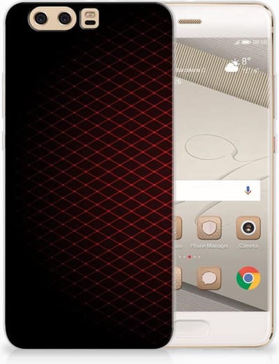 Huawei P10 Plus TPU bumper Geruit Rood