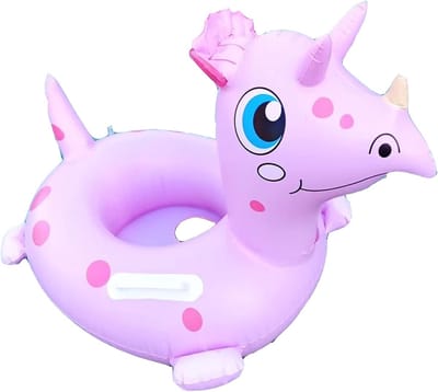 Opblaasbare Zwemring voor Baby's, Zwemhulpmiddel voor Peuters, Zwemzitje voor Kinderen, Geschikt voor 6 tot 48 Maanden, Leuk Dinosaurusthema in Roze, Veilig en Comfortabel