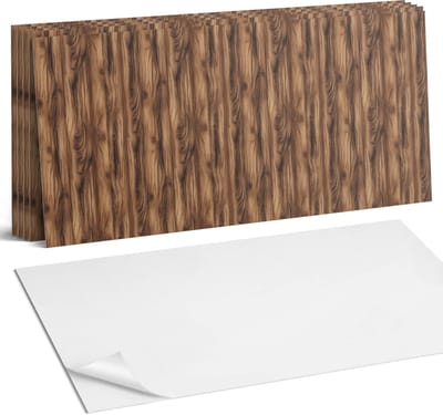 Coloray Plaktegels - Natuurlijk houtpatroon Wandtegel Zelfklevend - 60 cm x 30 cm - Bruin Plaktegels - 6 stuks - Rechthoek PVC Tegels - Plaktegels Keuken - Zelfklevende Vloertegels Badkamer - Vinyl Tegels Zelfklevend - Zelfklevende Wandtegels