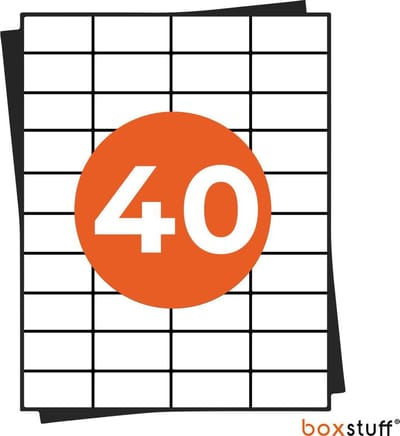 A4 Stickervellen - Multifunctionele Etiketten Stickers - Geschikt Inktjet en Laser Printers - 40 Per Vel - 52x30MM