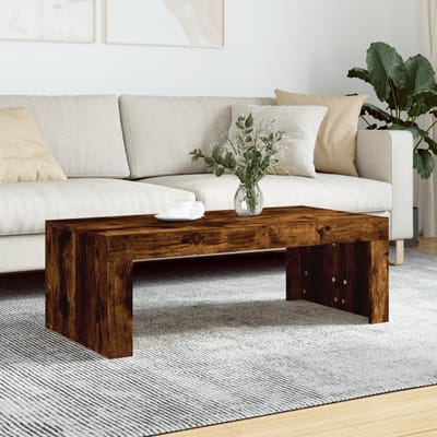 vidaXL - Salontafel - 102x50x36 - cm - bewerkt - hout - gerookt - eikenkleurig