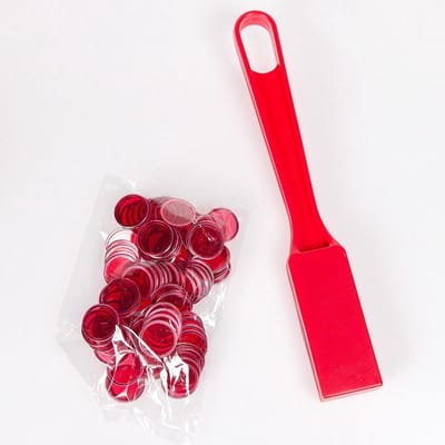 Bingofiches Ø17mm met magneetstok - Kleur: Rood