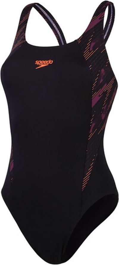 Speedo HyperBoom Splice Muscleback Zwart/Paars Sportbadpak - Maat 44