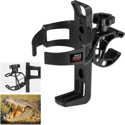 Fleshouder Fiets - Drinkhouder Universeel - Onderweg Drinken - Klembevestiging Zonder Boren - Tot 4cm Klem - Zwart