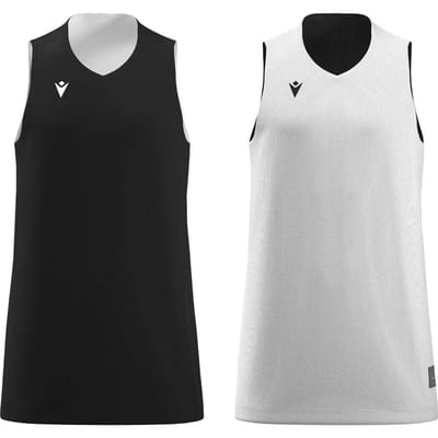Macron Idaho Reversible Shirt Kinderen - Zwart / Wit | Maat: 7-8 Y
