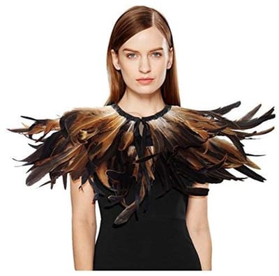 Dailygoods- Halsketting Gothic - Veren/sjaal - Halloween/kostuum - Verstelbaar - Handgemaakt - Luxe verenlaag - Ketting