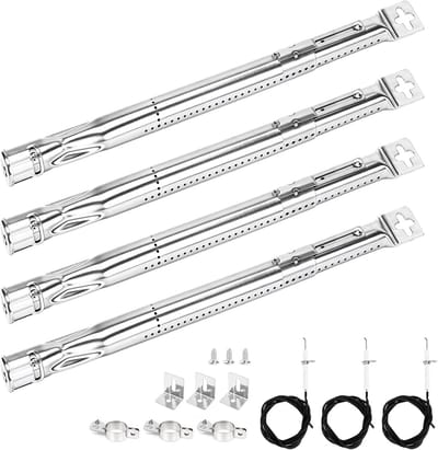 Verstelbare RVS Gasgrill Branders van 35,5 tot 48,3 cm - Set van 4 voor Barbecue, Grill en Buitenkeuken Accessoires