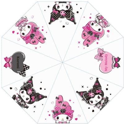Sanrio Pink Black Party Series Umbrella Kuromi & My Melody Transparent