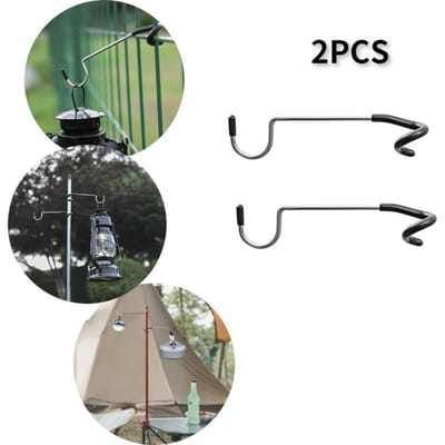 Lichtstandaard Houder Haken Roestvrij Staal Draagbaar Tentstok Lamp Hanger Jagen Vissen Lantaarn Hanger Outdoor Kampeergereedschap 2pcs