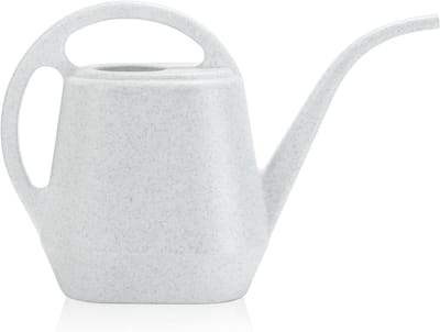 Gieter Plastic - Waterkruik Planten - Planten Water Geven - Lange Smalle Tuit - 2 Liter Inhoud - Grijs Wit