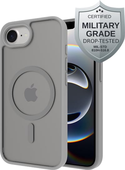 Cazy hoesje geschikt voor iPhone 17e / 16e Hoesje geschikt voor MagSafe - Military Grade Backcover - Grijs