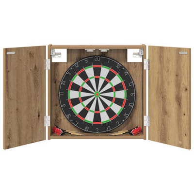 vidaXL - Dartbord - Kabinet - Artisanaal - eiken - 56 - x - 12 - x - 53,5 - cm