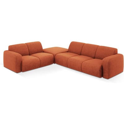 Hoekbank Lola links chenille met hocker | Windsor & Co