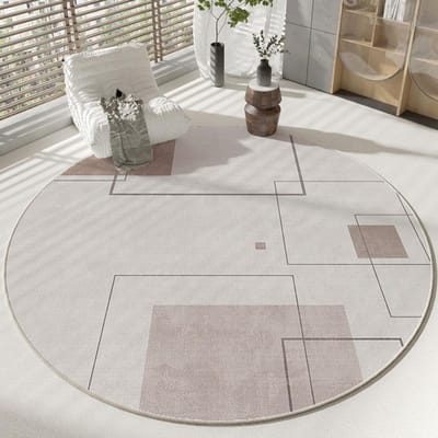 Wabi-sabi Stijl Rond Tapijt Verdikte Computerstoel Antislip Mat Eenvoudige Tapijten voor Woonkamer Pluizig Zacht Slaapkamer Decoratie Tapijt 80x80CM