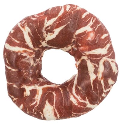 DierOKÉ - 4x Marbled kauwdonut met rund & vis - hondensnack - kauwring met beef - graanvrij - glutenvrij - natuurlijke hondensnacks - donut - kauwring