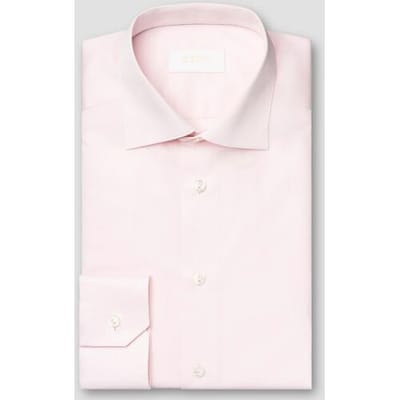 Eton Overhemd Albini Organic Supima Cotton Twill Mother of Pearl Buttons Licht Roze / male