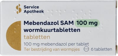 Wormkuur - Mebendazol 100mg - Wormenkuur mens - 6 tabletten