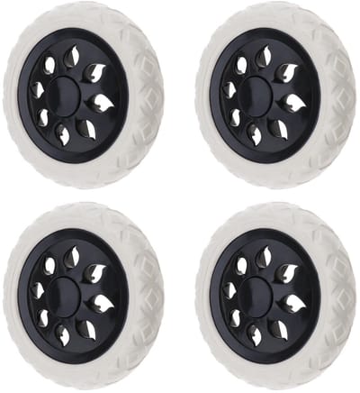 Dailygoods- Winkelwagenwielen 165mm - 4 Stuks - Kunststof/Schuim - Maximale belasting 25kg - Stil Lagerwiel - Geschikt voor 8mm as - Karrewielen