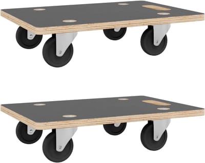 Verrijdbare Meubelrollers set van 2 - Rechthoekig - 80x55x11,5 cm - Verhuishulp voor Bank en Zware Objecten