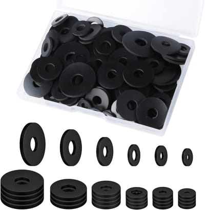 Assortiment van 120 Stuks Platte Rubber Ringen, Diverse Maten voor Huishoudelijke Apparaten en Bevestigingsmaterialen