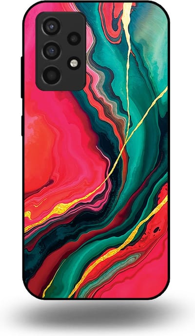 Smartphonica Telefoonhoesje Geschikt voor Samsung Galaxy A52s 5G met Rood Groen Marmer Opdruk - TPU Backcover Case Red Green Marble Design geschikt voor Samsung Galaxy A52s 5G