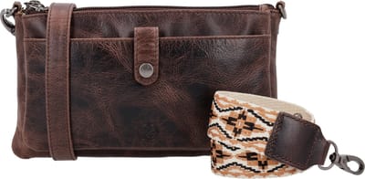 Hide & Stitches Next Navajo Crossbody Schoudertas - Trendy Schouderband - Leren Dames Tas - Donkerbruin