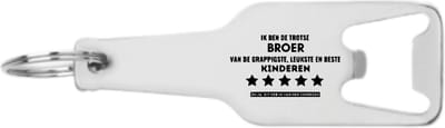 Akyol - ik ben de trotse broer van de grappigste en leukste en beste kinderen flesopener - Broer - familie mensen met een broer - cadeau - 105 x 25mm