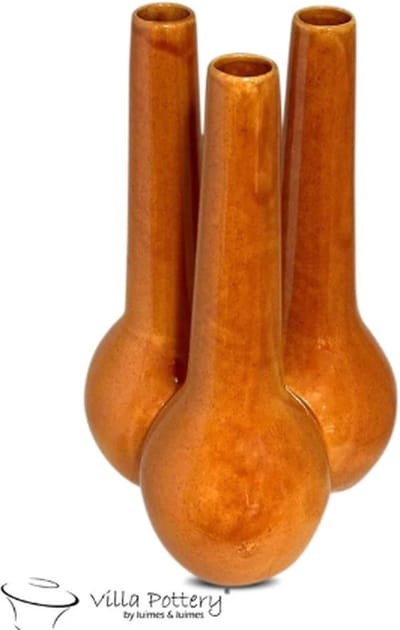 Vaas - Villa Pottery - Decoratie - Woondecoratie - Keramiek - Flowerpower 4_1 Orange Reactive