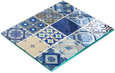 Decoratieve glazen snij- en serveerplank voor in de keuken, 60x52 cm