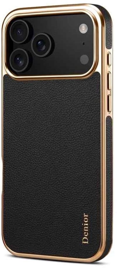 DrPhone Denior Luxe PU Leren Telefoonhoes – Schokbestendig – Slank Design – Valbescherming – Anti-Kras – Hoesje – Geschikt voor iPhone 17 Pro Max - Zwart