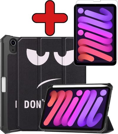 Hoesje - Geschikt voor Apple iPad Mini 6 (2021) - 8.3 inch - 6e Generatie - Met Screenprotector - Trifold Bookcase Hoes - Hard Cover Case - Met Uitsparing Geschikt voor Apple Pencil - Hardcover Book - Tablethoes - Don't Touch Me