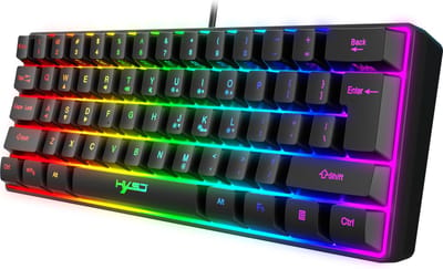HXSJ V700 - Bedrade Gaming Toetsenbord - RGB - 61keys - QWERTY Toetsenborden - Zwart