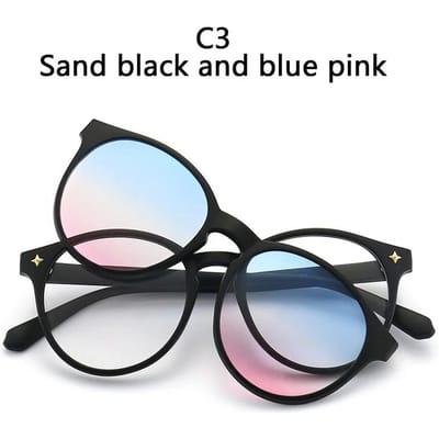 5 STuks Magnetische Clip-On Zonnebril UV400 Kunststof Frame voor Dames Heren Nachtrijden SHOW AS PICTURE black