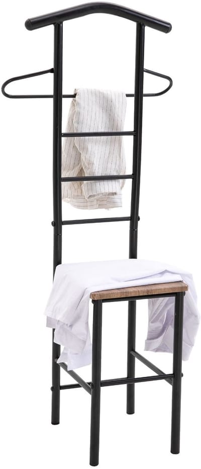 Kledingrek JIVO in zwart/wild eiken met metalen frame