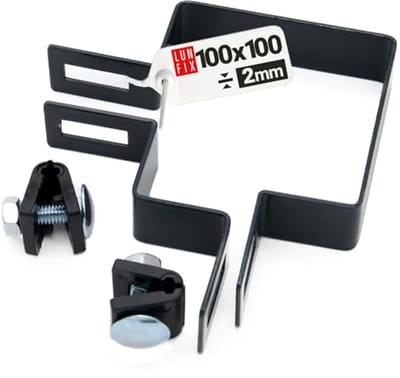 Hoekklem 90 graden voor 100 x 100 mm palen - Steunklem voor Hekwerken