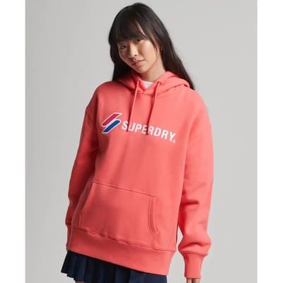 Superdry Code Sl Applique Os Hoodie Oranje XS-S Vrouw