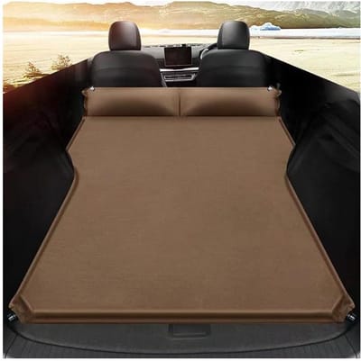 Opblaasbaar Matras - Reisbed Luchtbed - Comfortabel Slapen - Automatische Opblaasfunctie - Kofferbak Formaat - Bruin