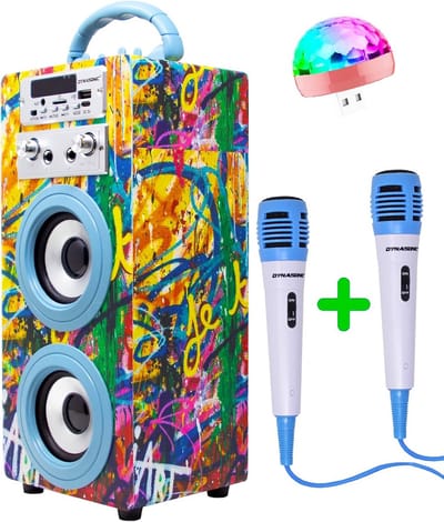 Draagbare Karaoke Machine met 2 Microfoons, Bluetooth, Verlichting - Geschikt voor Kinderfeestjes en Gezellige Avonden