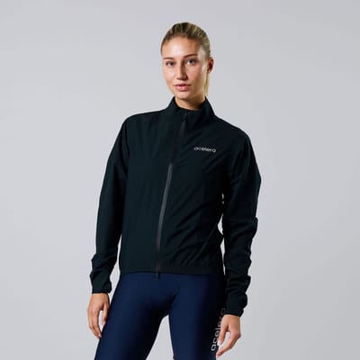 Acelera Pro Waterdicht Regenjack Dames Fiets - Opvouwbare Regenjas - Wielerjack - Zwart - Maat L