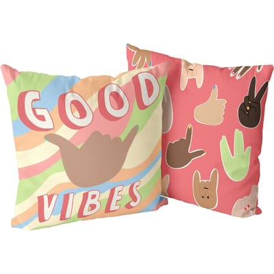 Set van 2 kussenhoezen Good Vibes | Aware