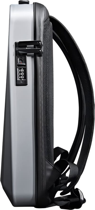 CarryQuest® - Shell Ontwerp Anti-dief TSA Lock Rugzak - Reistas Met USB Opladen - Waterdicht, Ergonomisch, Slimme Opbergruimte - 15.6 inch - Zilver