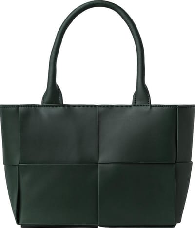 PU tas met geweven look - Groen - hand - schoudertas - crossbody -Yehwang