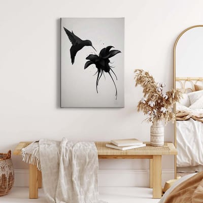Canvas print DD123172 Hummingbird 2 A.S. Création 0,5 x 0,7 m Wit Kantoor Hal/Gang Keuken Slaapkamer Woonkamer