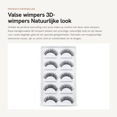 Dailygoods- Valse Wimpers 5 Paar - 3D Wimpers Natuurlijk - Nepwimpers van Namaakmink - Herbruikbaar - Handgemaakt - Zacht en Lichtgewicht