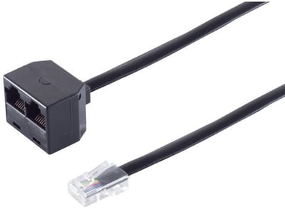 RJ45 telecom splitter | 8-aderig (8P8C) | 100 Ohm | zwart | 0,10 meter